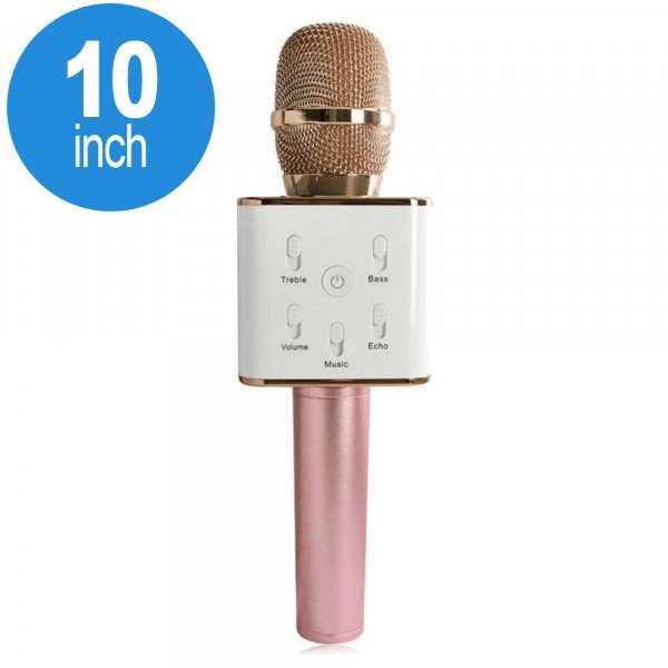 Wholesale Karaoke Microphone Portable Handheld Bluetooth Speaker KTV (Rose Gold)